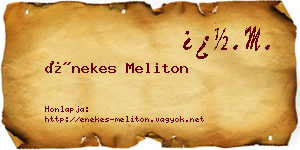 Énekes Meliton névjegykártya